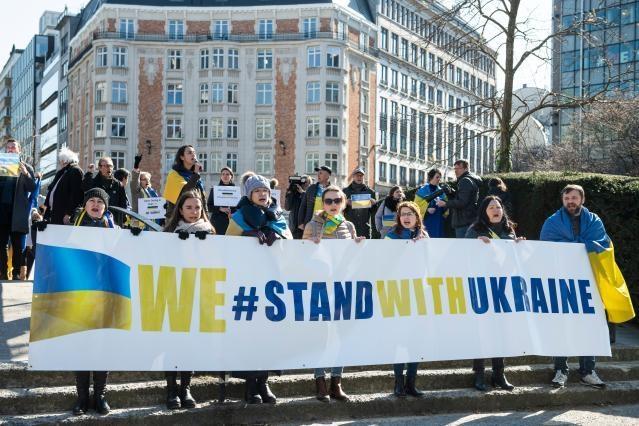 Demonstration in Brussels in support of Ukraine